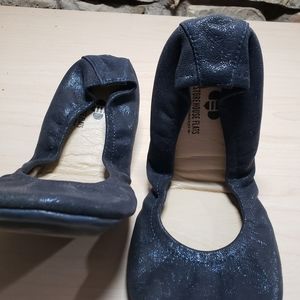 Metallic blue Storehouse flats,  size 8